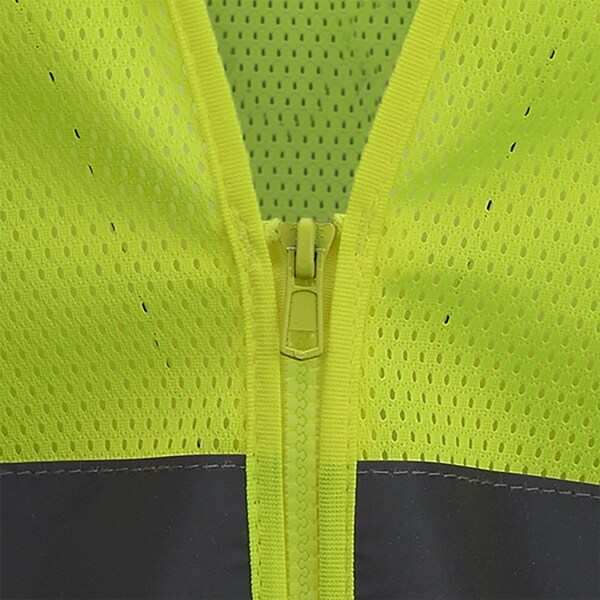 Hi-Vis Econ TpR/Cl2 Mesh Safety Vst/Zip-Grn-3X